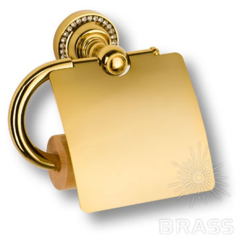 3514K-71-003 Держатель для туалетной бумаги, латунь с кристаллами Swarovski, цвет - глянцевое золото