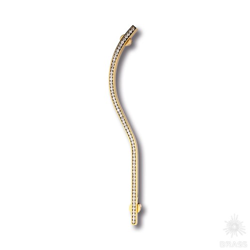 2573-030-160-LEFT Ручка скоба, латунь с кристаллами Swarovski, глянцевое золото 24 k,160 мм 2573-030-160-LEFT Ручка скоба, латунь с кристаллами Swarovski, глянцевое золото 24 k,160 мм