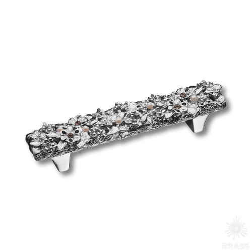 01.96 MO07 Ручка скоба "Bouquet" эксклюзивная коллекция, глянцевый хром 96 мм