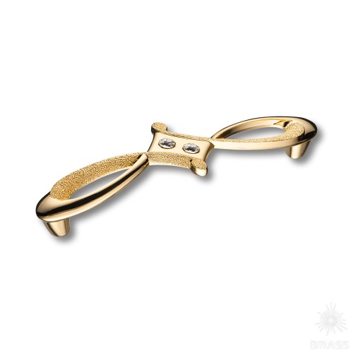 15.172.128.19 SWA DIA Ручка скоба с кристаллами Swarovski, глянцевое золото 24К 128 мм 15.172.128.19 SWA DIA Ручка скоба с кристаллами Swarovski, глянцевое золото 24К 128 мм