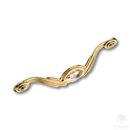 275-160-Gold Ручка скоба с кристаллами эксклюзивная коллекция, глянцевое золото 160 мм 275-160-Gold Ручка скоба с кристаллами эксклюзивная коллекция, глянцевое золото 160 мм