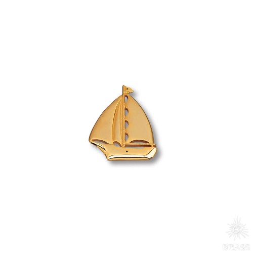 4430.0144.024 Накладка декоративная в форме парусника морская коллекция, глянцевое золото