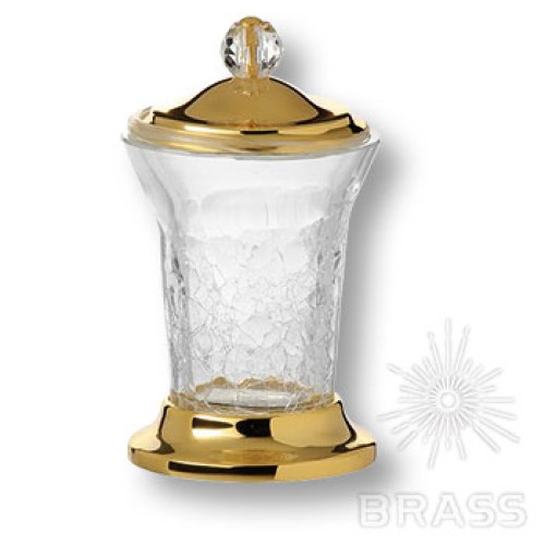 3505-72-003 Держатель для зубных  щеток, латунь с кристаллами Swarovski, цвет - глянцевое золото