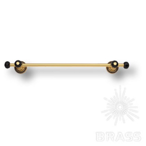 3513-71-320 Держатель для полотенец латунь с чёрными кристаллами Swarovski, цвет - глянцевое золото