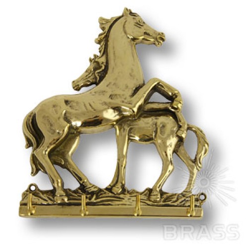 01088 Вешалка для одежды "2 Лошади", латунь