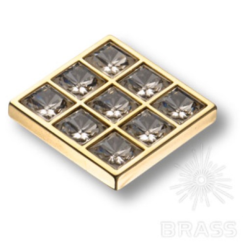 MT8138B-10 Ручка кнопка с кристаллами эксклюзивная коллекция, глянцевое золото