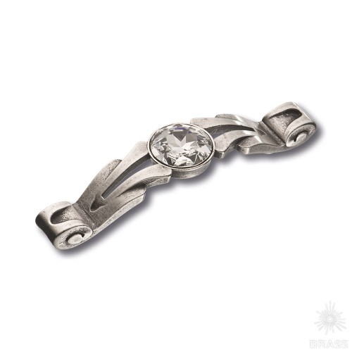15.166.96.SWA.16 Ручка скоба с кристаллами Swarovski эксклюзивная коллекция, старое серебро 96 мм 15.166.96.SWA.16 Ручка скоба с кристаллами Swarovski эксклюзивная коллекция, старое серебро 96 мм