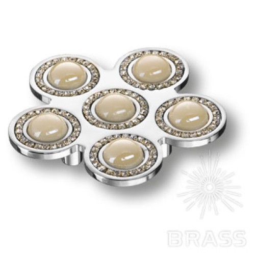 EM-602 CHROME-PEARL Ручка кнопка 32 мм EM-602 CHROME-PEARL Ручка кнопка 32 мм