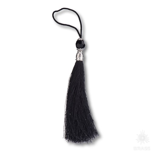 TASSEL-10-BLACK Кисточки для мебельных ручек, чёрный/глянцевый хром