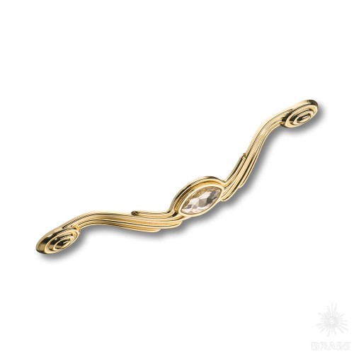 275-192-Gold Ручка скоба с кристаллами эксклюзивная коллекция, глянцевое золото 192 мм 275-192-Gold Ручка скоба с кристаллами эксклюзивная коллекция, глянцевое золото 192 мм
