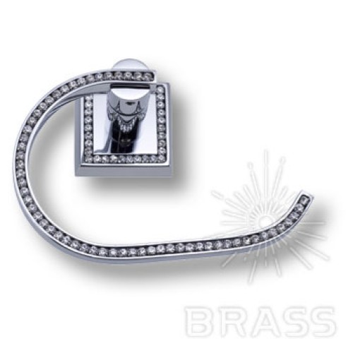 3514-75-005 Держатель для туалетной бумаги, латунь с кристаллами Swarovski, цвет - глянцевый хром