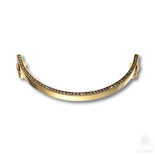 2574-030-160 Ручка скоба, латунь с кристаллами Swarovski, глянцевое золото 24K, 160мм 2574-030-160 Ручка скоба, латунь с кристаллами Swarovski, глянцевое золото 24K, 160мм