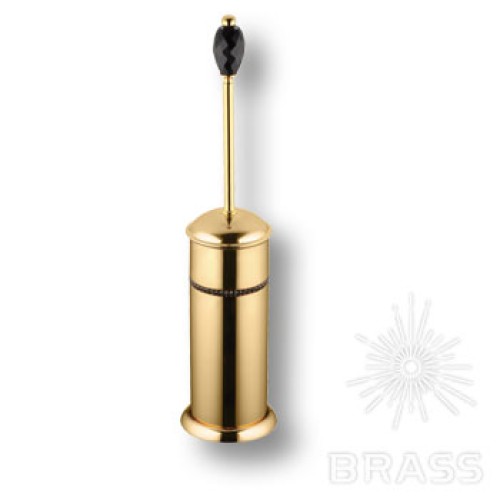 3504Y-71-320  Ёршик, латунь с чёрными кристаллами Swarovski, цвет - глянцевое золото