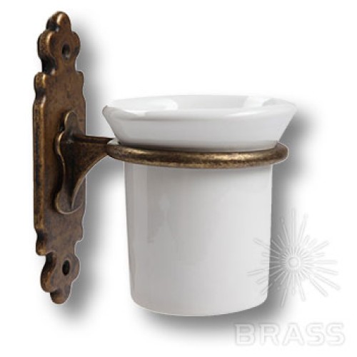 131248 Держатель для зубных щёток, латунь, керамика, цвет - старая бронза 131248 Держатель для зубных щёток, латунь, керамика, цвет - старая бронза