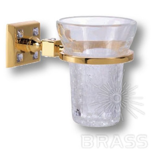 3515-72-003 Держатель для зубных щеток, латунь с кристаллами Swarovski, цвет - глянцевое золото