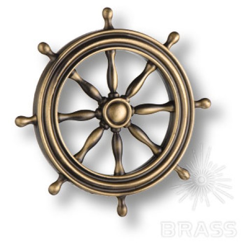 4414.0074.001 Накладка  декоративная в форме штурвала морская коллекция, античная бронза