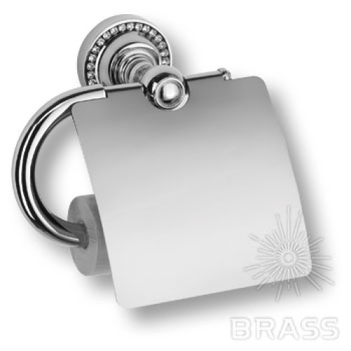 3514K-71-005 Держатель для туалетной бумаги, латунь с кристаллами Swarovski, цвет - глянцевый хром