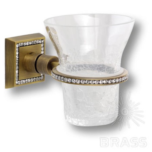 3515-75-013 Держатель для зубных щеток, латунь с кристаллами Swarovski, цвет - старая бронза