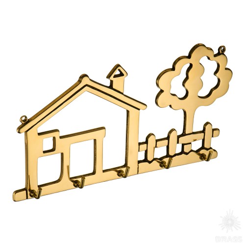 00660 Вешалка для одежды "Дом", латунь