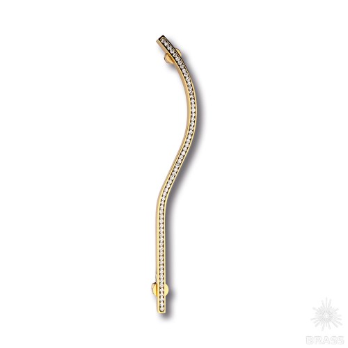 2573-030-160-RIGHT Ручка скоба, латунь с кристаллами Swarovski, глянцевое золото 24K, 160мм 2573-030-160-RIGHT Ручка скоба, латунь с кристаллами Swarovski, глянцевое золото 24K, 160мм