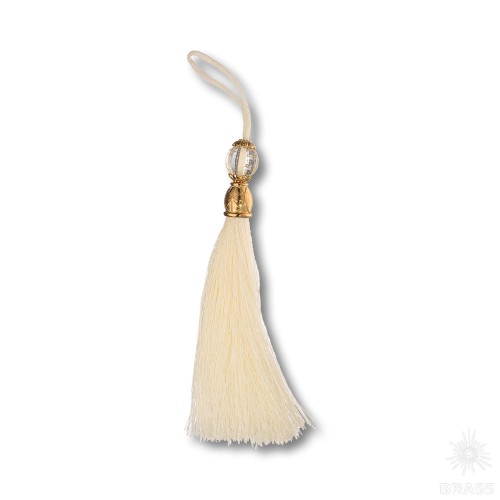 TASSEL-60-WHITE Кисточки для мебельных ручек, глянцевое золото