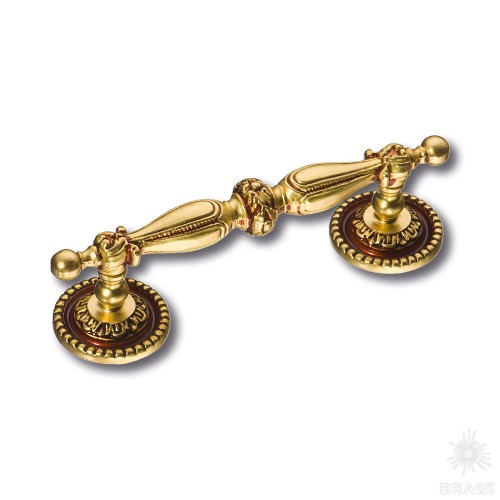 042313H Ручка скоба классика, латунь, цвет покрытия французское золото 92 мм 042313H Ручка скоба классика, латунь, цвет покрытия французское золото 92 мм