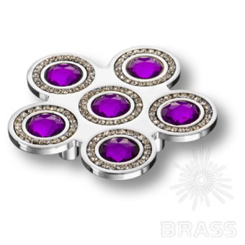 EM-602 CHROME-PURPLE Ручка кнопка 32 мм EM-602 CHROME-PURPLE Ручка кнопка 32 мм