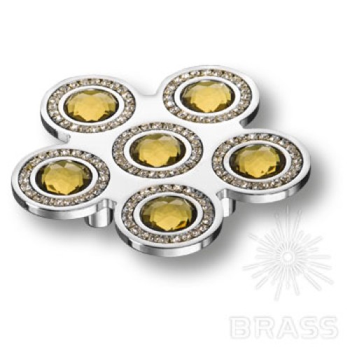 EM-602 CHROME-LIGHT GREEN Ручка кнопка 32 мм EM-602 CHROME-LIGHT GREEN Ручка кнопка 32 мм