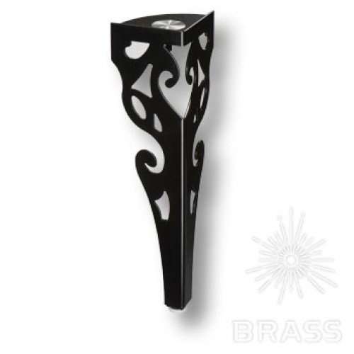 KMC-2001-0710-C24 Опора мебельная резная с креплением под стекло, цвет - чёрный