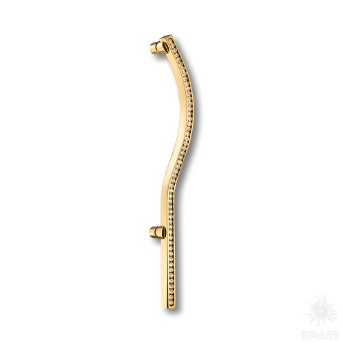 2573-003-160-RIGHT Ручка скоба, латунь с кристаллами Swarovski, глянцевое золото160мм 2573-003-160-RIGHT Ручка скоба, латунь с кристаллами Swarovski, глянцевое золото160мм