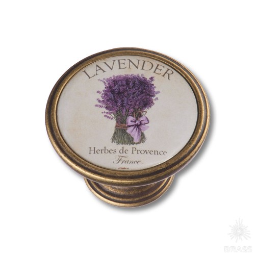 550BR48 Ручка кнопка - LAVENDER, лаванда, старая бронза 550BR48 Ручка кнопка - LAVENDER, лаванда, старая бронза