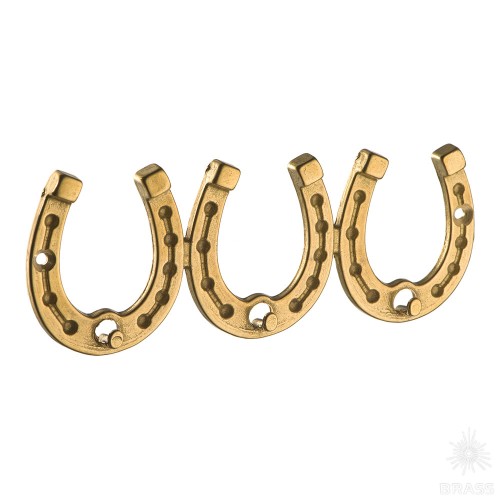 14623-B 3 крючка "Подкова лошади", латунь