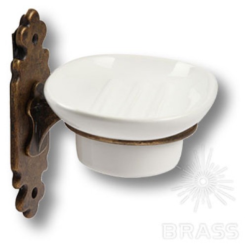 131247 Держатель для мыла, латунь, керамика, цвет - старая бронза 131247 Держатель для мыла, латунь, керамика, цвет - старая бронза