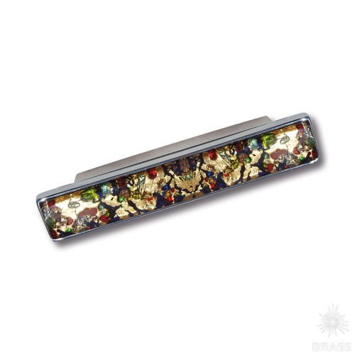 EF269607 Ручка скоба эксклюзивная коллекция разноцветное муранское стекло , глянцевый хром 96 мм EF269607 Ручка скоба эксклюзивная коллекция разноцветное муранское стекло , глянцевый хром 96 мм