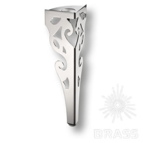 KSC-2001-410-A01 Опора мебельная резная с креплением под стекло, цвет - глянцевый хром