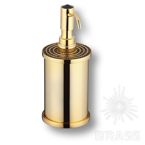 3507-78-320 Дозатор для мыла, латунь с чёрными кристаллами Swarovski, цвет - глянцевое золото 3507-78-320 Дозатор для мыла, латунь с чёрными кристаллами Swarovski, цвет - глянцевое золото